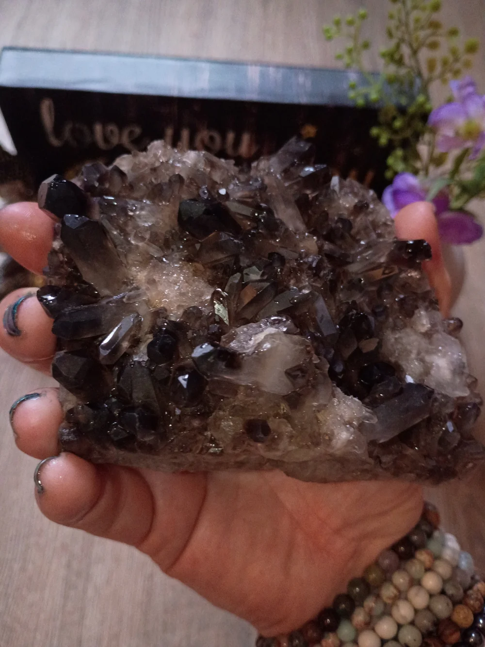 Smoky Quartz Crystal Cluster From Brazil Mineral